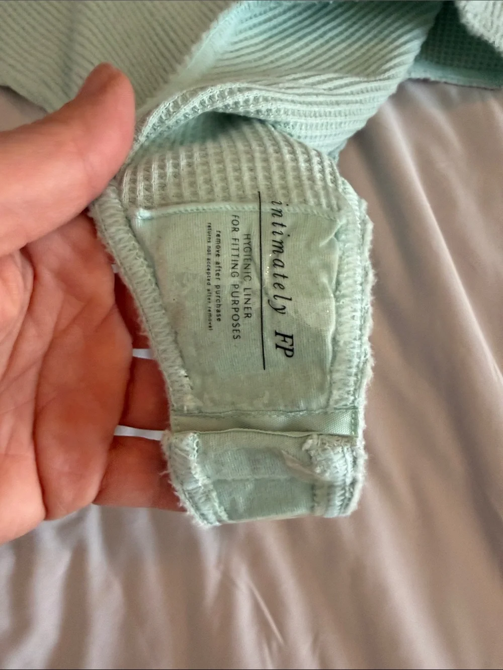 Free People Off-Shoulder Ribbed Bodysuit in Light Mint - Picture 4 of 6